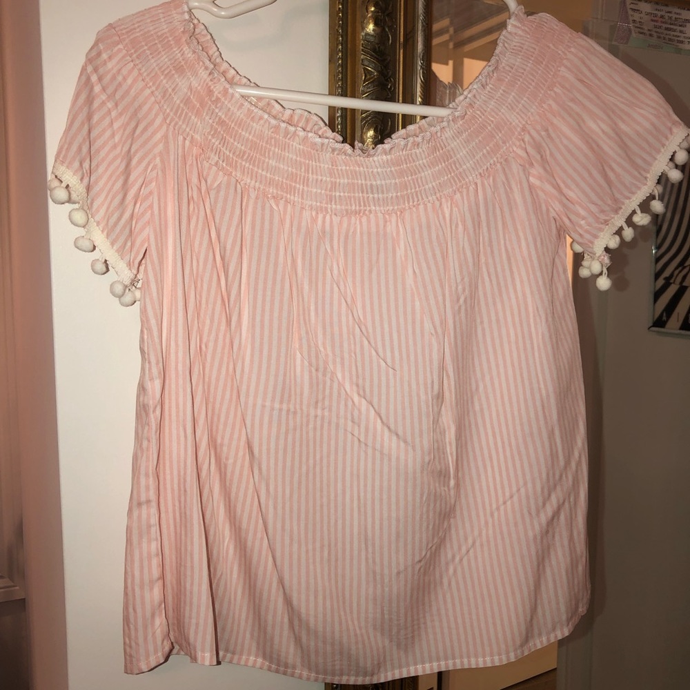 Pink Nordstrom off the shoulder top